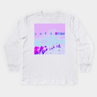 Lofi Glacier Peak Kids Long Sleeve T-Shirt